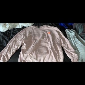 Dark Pink Crewneck with neon heart